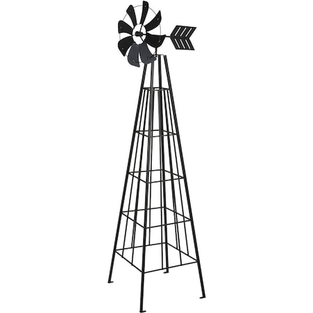 Panacea 72'' Metal Decorative Windmill Obelisk 88840