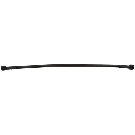 Powerhouse 12 in. No. 4 Two -4 Straight Ends Coated Braided Line Hose, Black PO3606647