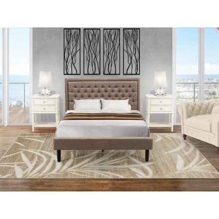 East West Furniture 3 Piece Kendall Queen Size Bedroom Set - Black KD16Q-2VL0C