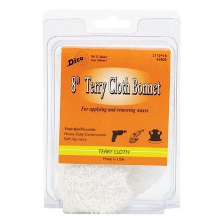 Dico 58443605 8 in. Terry Cloth Bonnet 2116416