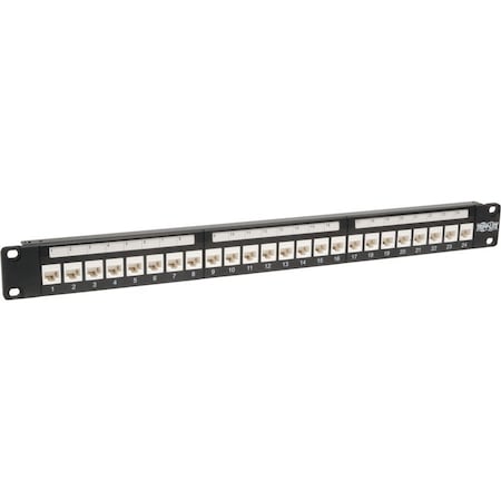 Tripp Lite 24-PORT CAT6 CAT5E PATCH PANEL LOW PROFILE FEED THROUGH RACKMOUNT RJ45 1U TAA N250-024-LP