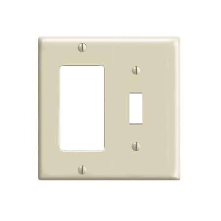 Leviton Combination Wallplate, Standard Size, Gang 2, Ivory 80405-I
