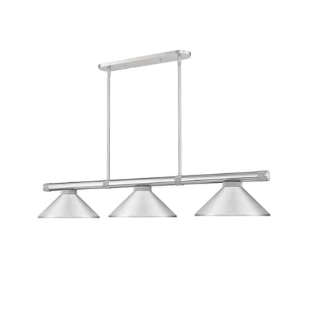 Z-Lite Vanguard Brushed Nickel 3 Light Billiard 3050-3BN-MBN