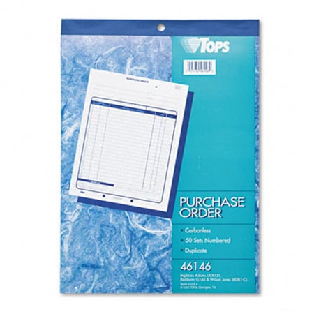 Tops Purchase Order 81/2 x 11 Carbonless Duplicate 50 Sets/Book 46146