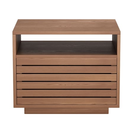 Homeroots 16" Walnut Wood One Drawer Nightstand 668517
