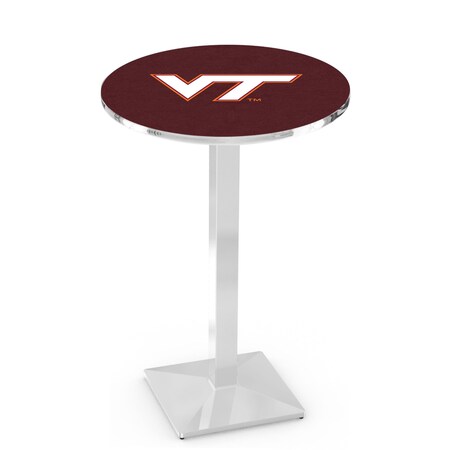 Holland Bar Stool Co 36" Chrome Virginia Tech Pub Table, 36" dia. Top L217C3636VATech
