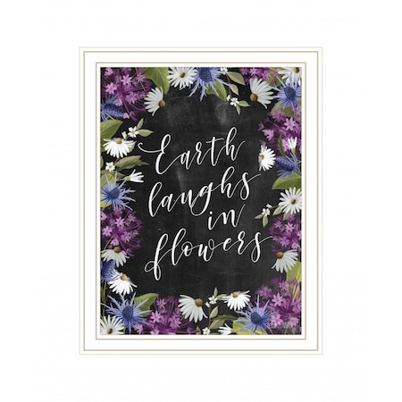 Homeroots Earth Laughs in Flowers 2 White Framed Print Wall Art 416129