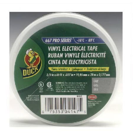 Duck Brand 04147 0.75 in. x 66 ft. Gray Vinyl Electrical Tape 729225