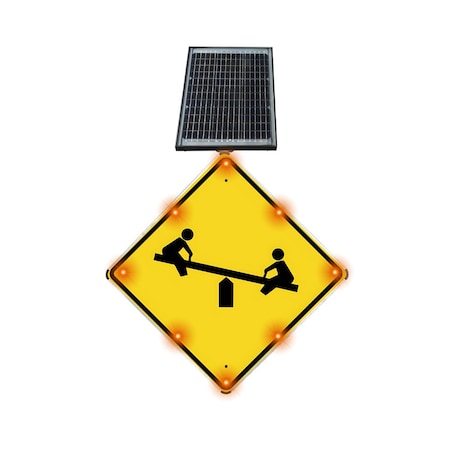 Stop-Lite LED Solar Playground Sign 24 in (HIP) SS-W15-1-2400HA