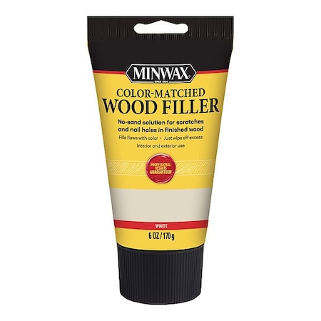 Minwax Wood Filler, White, 6 oz, Tube 448540000