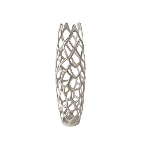 Homeroots 27" Cylinder Aluminum Floor Vase 576749