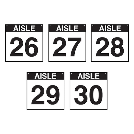 5S Supplies Warehouse Aisle 26-30 Sign - 24in x 24in - DOUBLE - NONE - PVC AISLE-26-30-24X24-DOUBLE-NONE