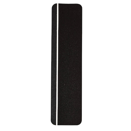 Brady Anti-Skid Tape Cleat - Grit-Coated Polyester, Reflective Stripe, Black, 6in x 24in, 24PK 78161