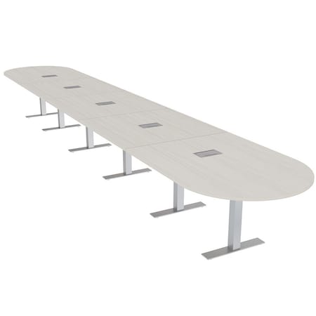 Skutchi Designs 22 Person Conference Table With Power Unit | 22' Racetrack Table | Harmony Series HAR-RAC-48X264-T-K458-ESIL