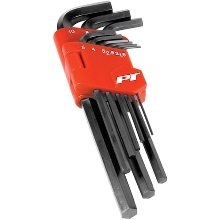 Perform Tool Allen Wrench With 15 mm/ 2 mm/ 25 mm/ 3 mm/ 4 mm/ 5 mm/ 6 mm/ 8 mm/ 10 mm; LShaped Long Hex Key W86103