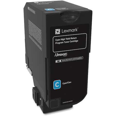 Lexmark Cyan High Yield Toner Cartridge 12K YLD 74C1HC0
