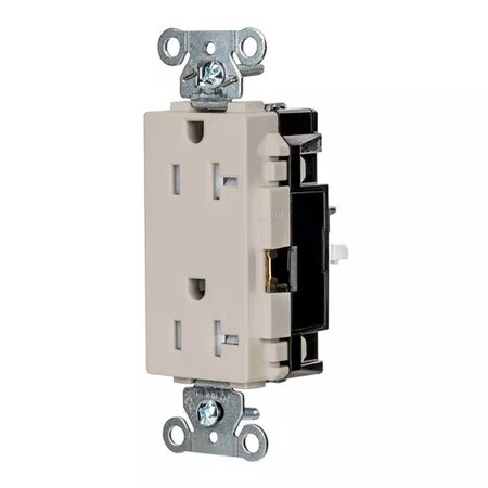 Hubbell Wiring Device-Kellems Straight Blade Receptacle, 5-20R, 20 A, 125V AC, 2 Pole, 3 Wire, Surface Mount, Grounded HBL2162STLATR