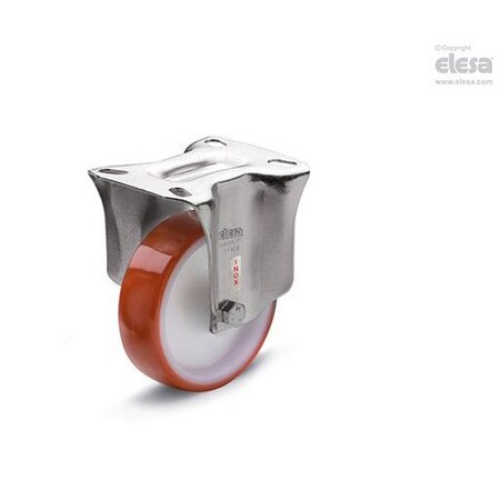 Elesa 451306 Castors stainless steel bracket Injected polyurethane coating, Fixed plate bracket, wi 451306