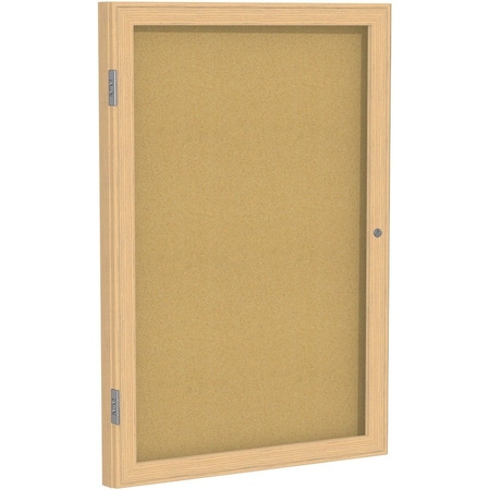 Ghent Enclosed Cork Bulletin Board 24"x18", 1 Door PW12418K
