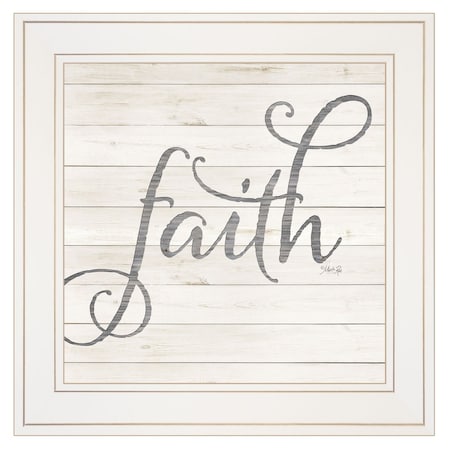 Homeroots Simple Words Faith 1 White Framed Print Wall Art 415522