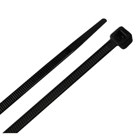 Soundwave Cable Tie, 14-1/2 in L, Black, PA 6.6, 50 lb Strength, 100 PK SO1678743