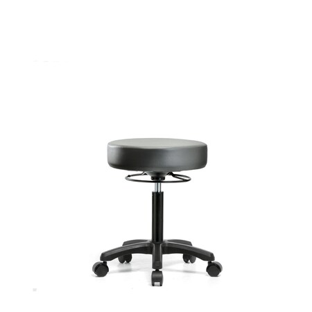 Blue Ridge Ergonomics Vinyl Mini-Stool, Med Bench, Casters, Sterling BR-VMBMS-RG-NF-RC-8840