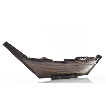 Homeroots 6in Dark Brown Novelty Wood Serving Tray With Handles 364375