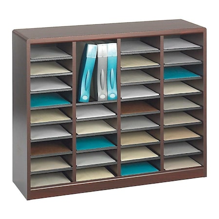 Safco Literature Organizer, Wood, 36 Compartment 9321MH