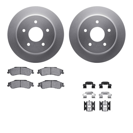 Dynamic Friction Co DFC GEOSPEC Coated Rotors with 5000 Brake Pads - Ceramic and Hardware 4512-48105
