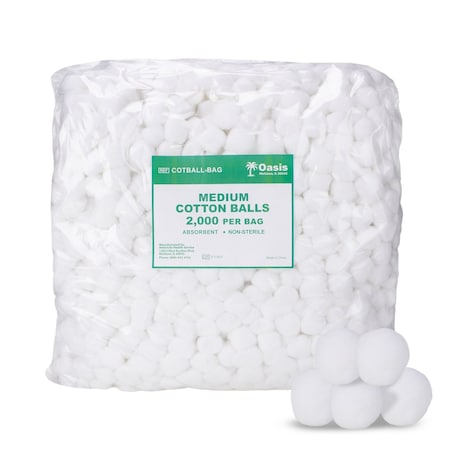Oasis Non-Sterile Cotton Balls, Medium, 2000PK COTBALL