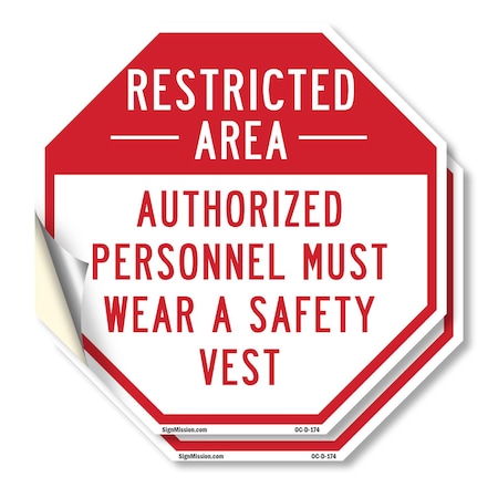 Signmission Restricted Area Authorized Personne, 4 inch X 4 inch, Vinyl Decal, 2PK OC-D-2PACK-4-174