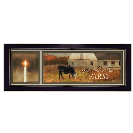 Homeroots God Bless Our Farm Black Framed Print Wall Art 415685