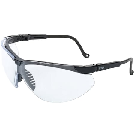 Uvex Semi-Rimless Safety Glasses with Black Frame, Clear Lens with Ultra-Dura Hardcoat S3300