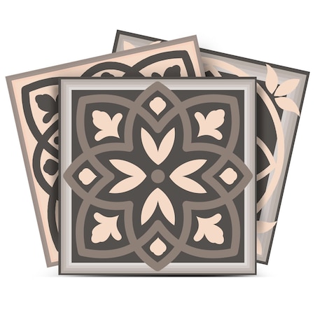 Homeroots 4" X 4" Espresso Brown Mosaic Peel And Stick Removable Tiles 390813