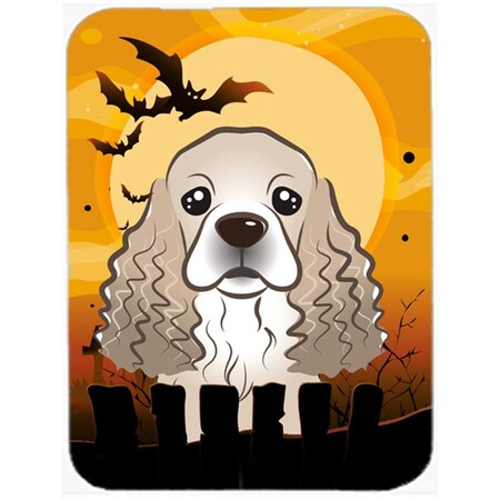 Carolines Treasures Halloween Cocker Spaniel Glass Cutting Board- Large BB1774LCB