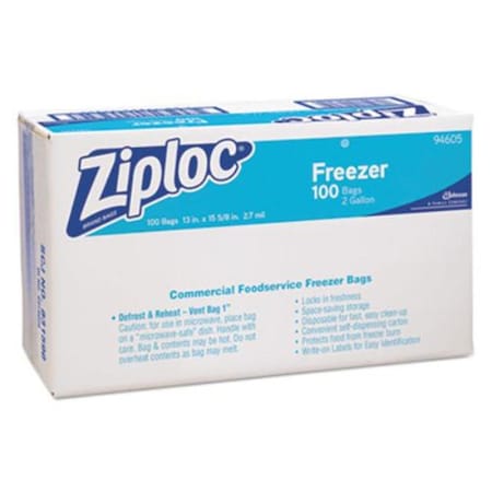 Glade 2 gal Zipper Commercial Resealable Freezer Bag, Clear, 100PK 682254
