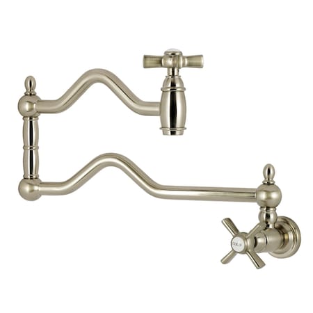 Kingston Brass Wall Mount Pot Filler Faucet, Brushed Nickel KS2108ZX