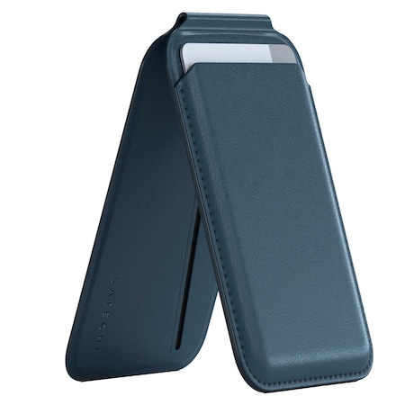 Satechi Vegan Leather Magentic Wallet Stand, Blue ST-VLWB