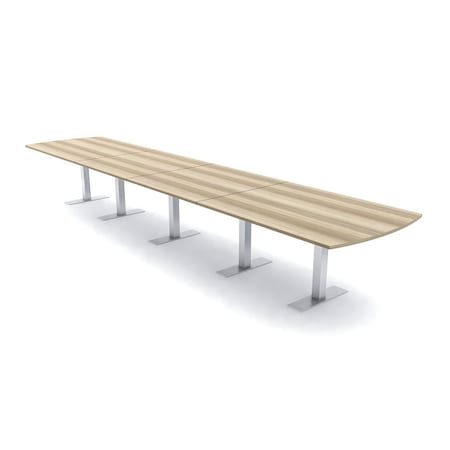 Skutchi Designs 18ft Conference Table W/ Power Unit | 18 Person Modular Arc Rectangle Meeting Table | Harmony Series HAR-AREC-48X216-T-K525-NA