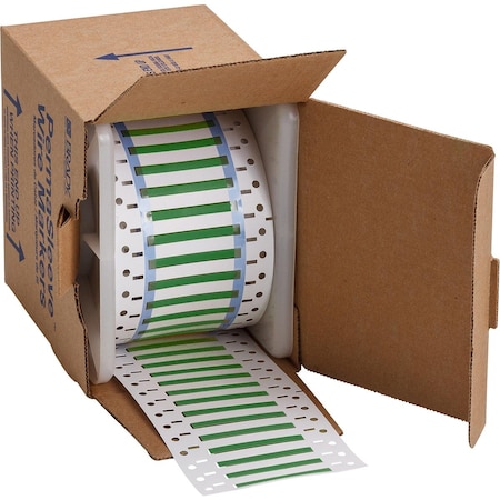Brady PermaSleeve Heat Shrink Wire and Cable Labels 3/16 in.for 3 in. , 0.5 in. Green Double-Sided 3PS-187-2-GR-S-4