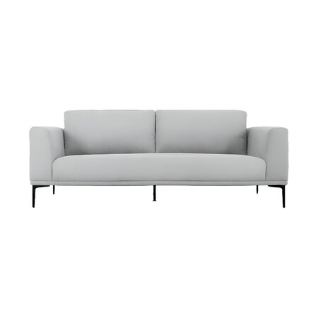 Homeroots 87" Light Gray Sofa With Black Legs 480931