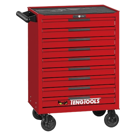 Teng Tools 26 Inch Wide 9 Drawer PRO35 Heavy Duty Red Roller Cabinet - TSW26R9