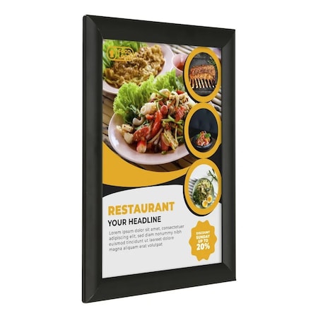 M&T Displays Snap Frame 8.5 in. X 11 in. Poster Size, 1 in. Black, Mitered Corner, 2PK UCN255B081x7992