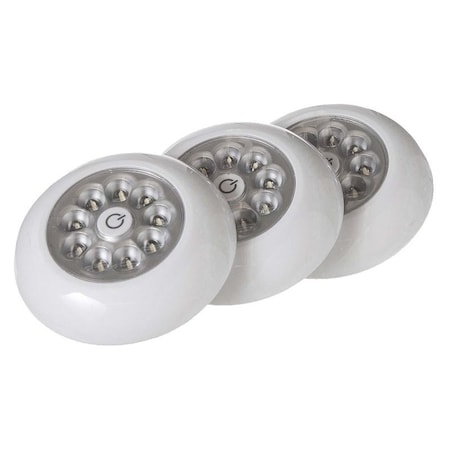 Fulcrum Tap Light, AAA Battery, Alkaline Battery, 9-Lamp, LED Lamp, 40.5 Lumens, 5500 K Color Temp, White 30016-308