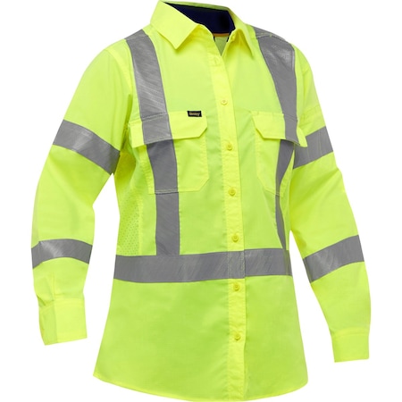 Bisley ANSI Type R Class 3 Women's Long Sleeve Work Shirt with X-Back 313W6490X-Y/S