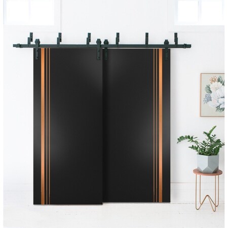 Sartodoors Slab Barn Door Panel Planum 1010 Black 28x96 Solid Core Modern Interior PLANUM1010S-BLK-2896