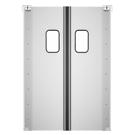 Koolmore Commercial Double Aluminum Swinging Traffic Door - 72 In. x  84 In. Door Opening KM-SWD36X2