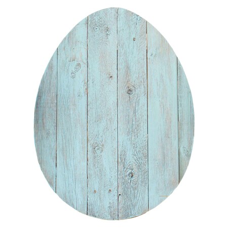 Homeroots 24" X 18" Turquoise Reclaimed Wood Egg Shaped Wall Decor 384896