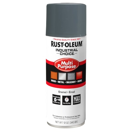 Rust-Oleum Spray Paint, Universal Gray, Gloss, Solvent, 12 oz 1686830V