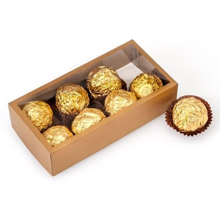 Nashville Wraps Clear with Gold Trim, Rectangle 2 Pc. Candy Box, 5.5x2.75x1.25, 6PK TB2MGO